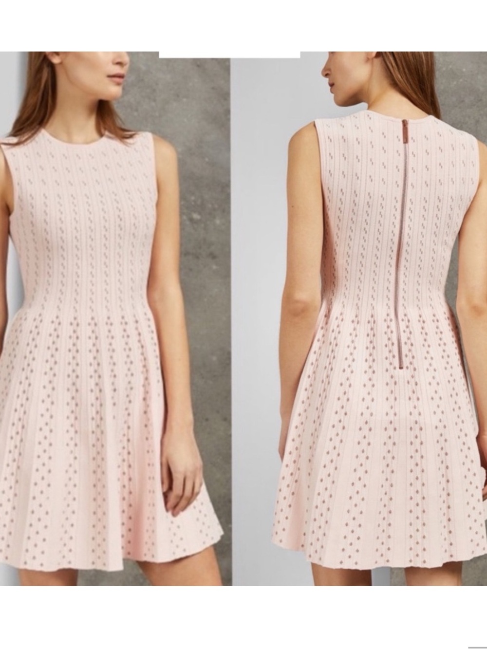 Ted Baker Vellia Flippy Knit Sleeveless Fit-and-Flare/Skater Dress - US12